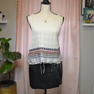 Ecote Womens Tank Top Scoop Neck Sleeveless Embroidered Size Small